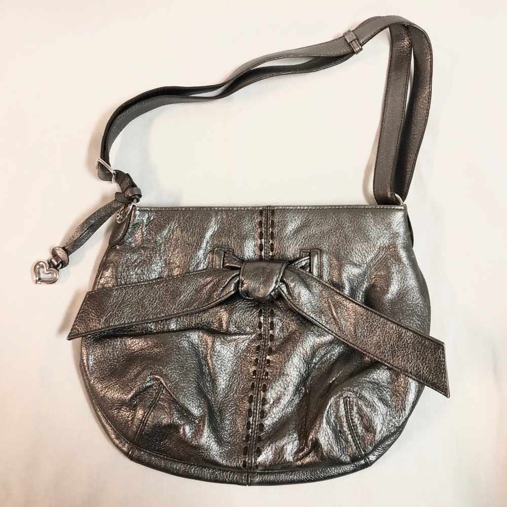 Brighton Silver Bow / Tie Crossbody Purse